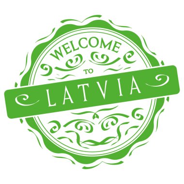vektör Letonya'ya hoş geldiniz