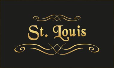 vektör etiketi altın siyah St Louis