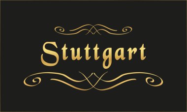 vektör etiketi altın siyah Stuttgart
