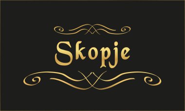 vektör etiket altın siyah Üsküp