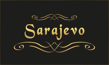 vektör etiket altın siyah Saraybosna