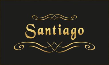 vektör etiketi altın siyah Santiago
