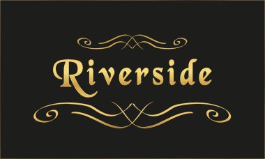 vektör etiket altın siyah Riverside