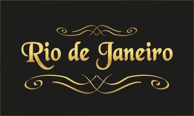 vektör etiketi altın siyah Rio de Janeiro