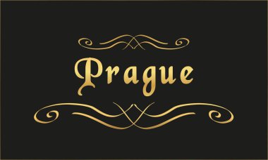 vektör etiket altın siyah Prag