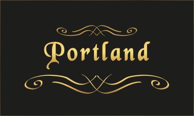 vektör etiketi altın siyah Portland