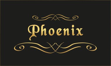 vektör etiketi altın siyah Phoenix