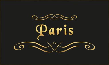 vektör etiket altın siyah Paris