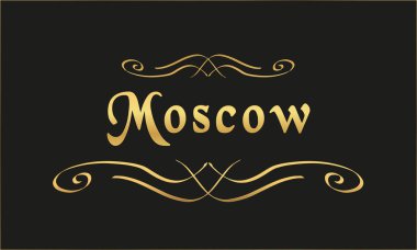 vektör etiket altın siyah Moskova