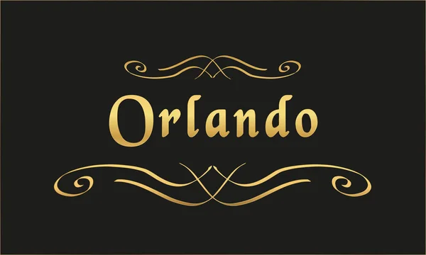Vektorcímke Arany Fekete Orlando — Stock Vector