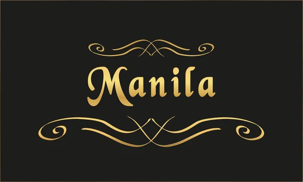 Vector Label Gold Black Manila — Stock Vector