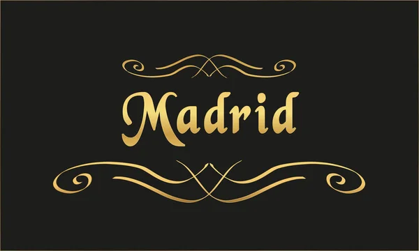 Vector Label Gold Black Madrid — Stock Vector