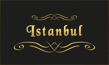 vektör etiket altın siyah İstanbul