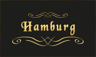 vektör etiket altın siyah Hamburg