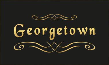 vektör etiket altın siyah Georgetown