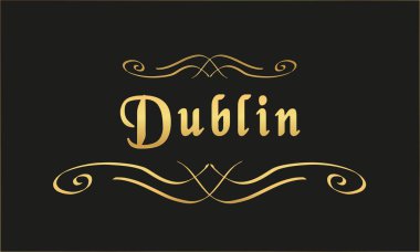 vektör etiket altın siyah Dublin