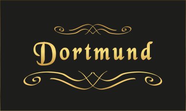 vektör etiket altın siyah Dortmund
