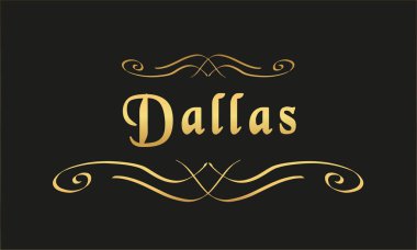 vektör etiket altın siyah Dallas