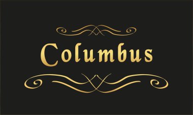 vektör etiketi altın siyah Kolomb