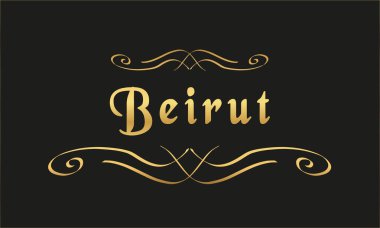 vektör etiket altın siyah Beyrut
