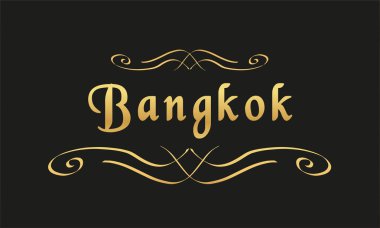 vektör etiket altın siyah Bangkok