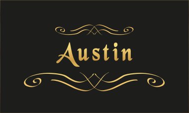 vektör etiket altın siyah Austin