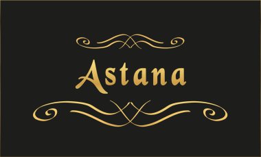 vektör etiket altın siyah Astana