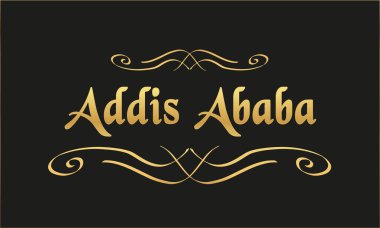 vektör etiketi altın siyah Addis Ababa