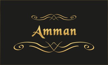 vektör etiketi altın siyah Amman