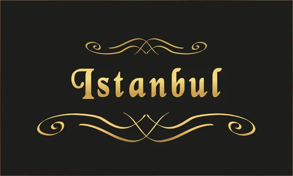 Vector Label Gold Black Istanbul — Stock Vector