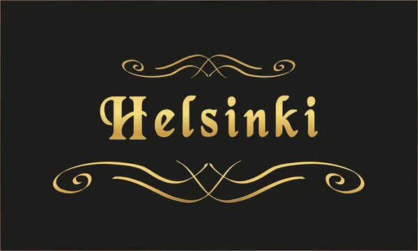 Vektor Etikett Guld Svart Helsingfors — Stock vektor