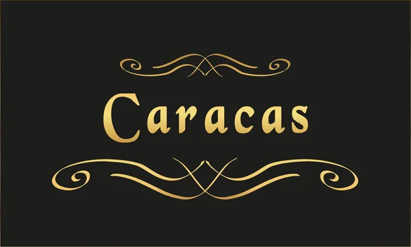 Vektoros Címke Arany Fekete Caracas — Stock Vector