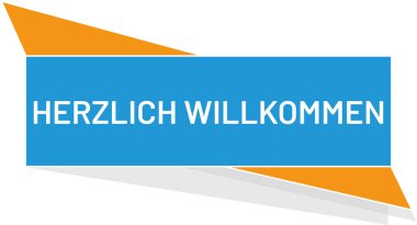 vektör modern düğme herzlich willkommen
