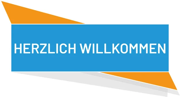 Wektor Nowoczesny Przycisk Herzlich Willkommen — Wektor stockowy