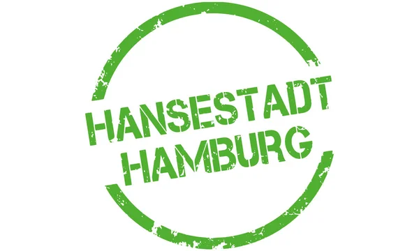 Vector Botón Redondo Hansestadt Hamburgo — Vector de stock