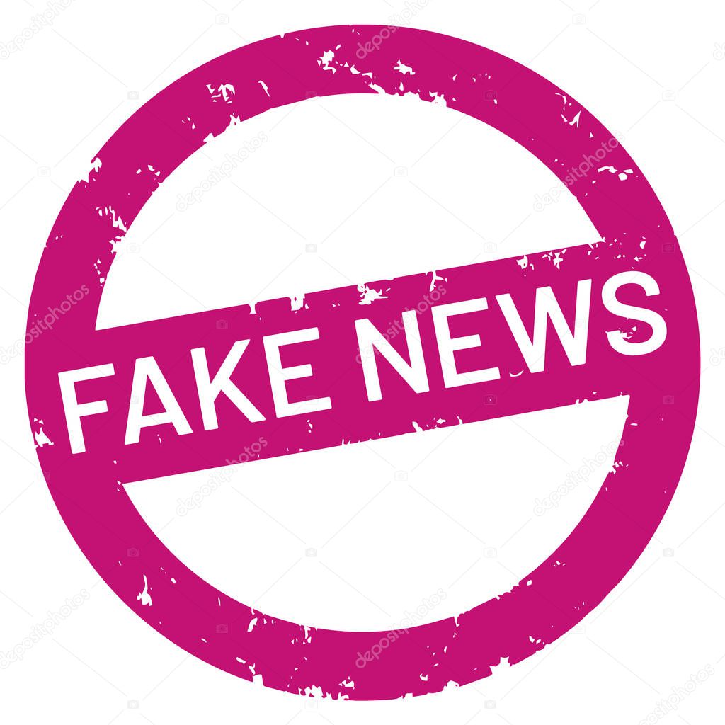 vector web Stamp fake news