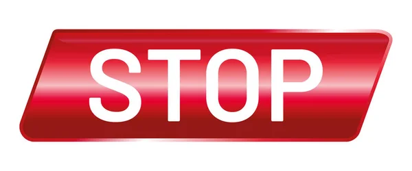 Vector Button Glossy Stop — Stock Vector