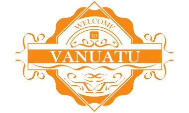 vektör Etiket Ülke Vanuatu