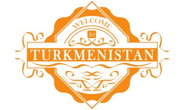 vektör Etiket Ülke Türkmenistan