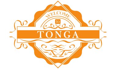 vektör Etiket Ülke Tonga