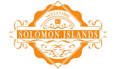 vektör Etiket Ülke Solomon Adaları