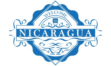 vektör Etiket Ülke Nikaragua