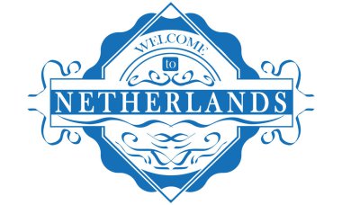 vektör Etiket Ülke Hollanda