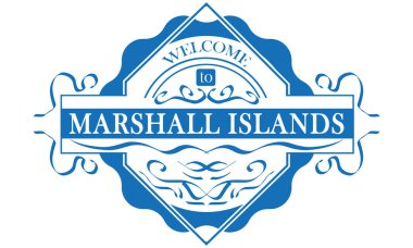vektör Etiket Ülke Marshall Adaları