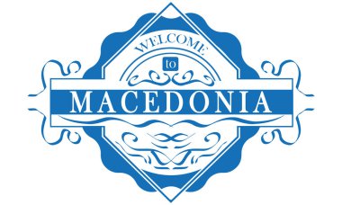 vektör Etiket Ülke Makedonya