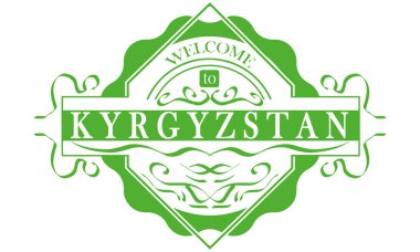 vektör Etiket Ülke Kırgızistan