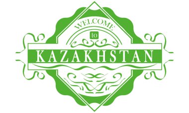 vektör Etiket Ülke Kazakistan