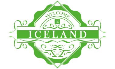 vektör Etiket Ülke İzlanda