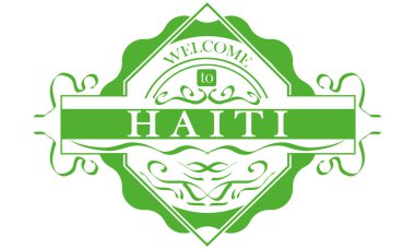 vektör Etiket Ülke Haiti