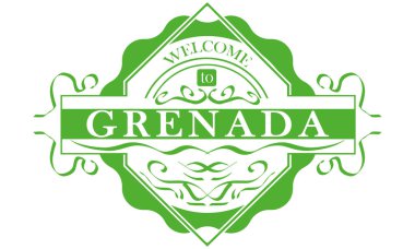 vektör Etiket Ülke Grenada